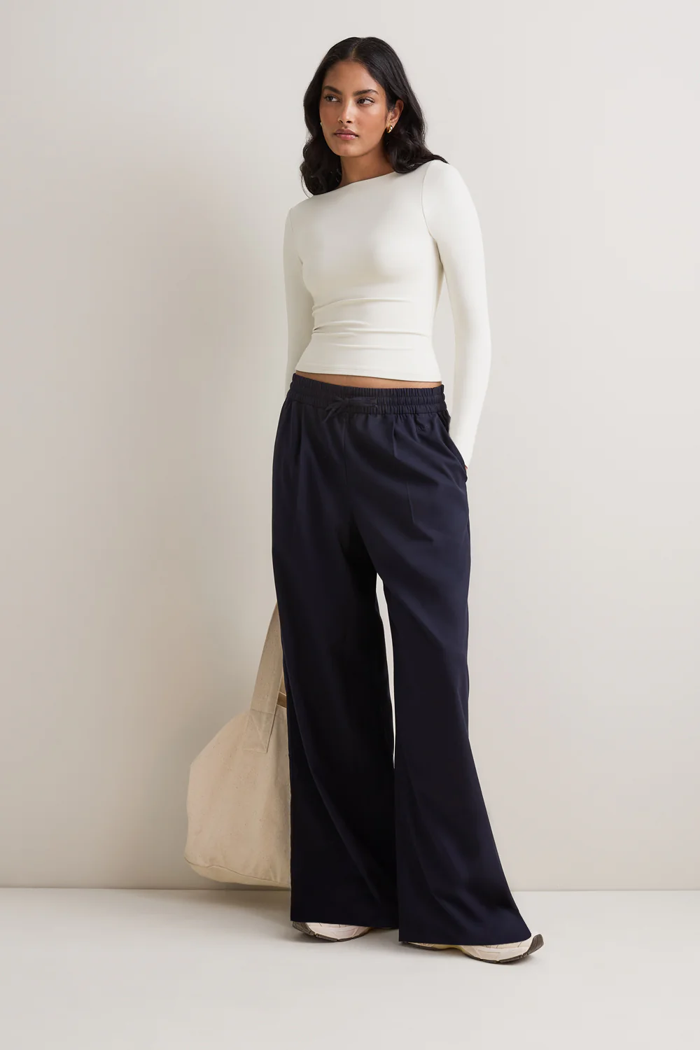 365 Boat Neck Long Sleeve Top - Coconut Milk - Image 3