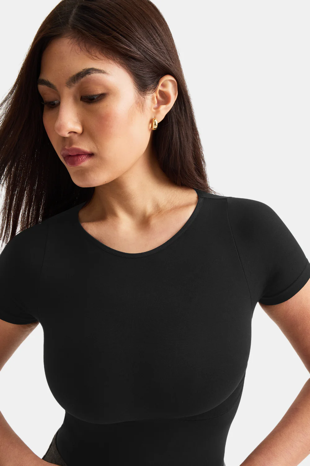 365 Contour Crew Neck Bodysuit - Shadow Black - Image 5