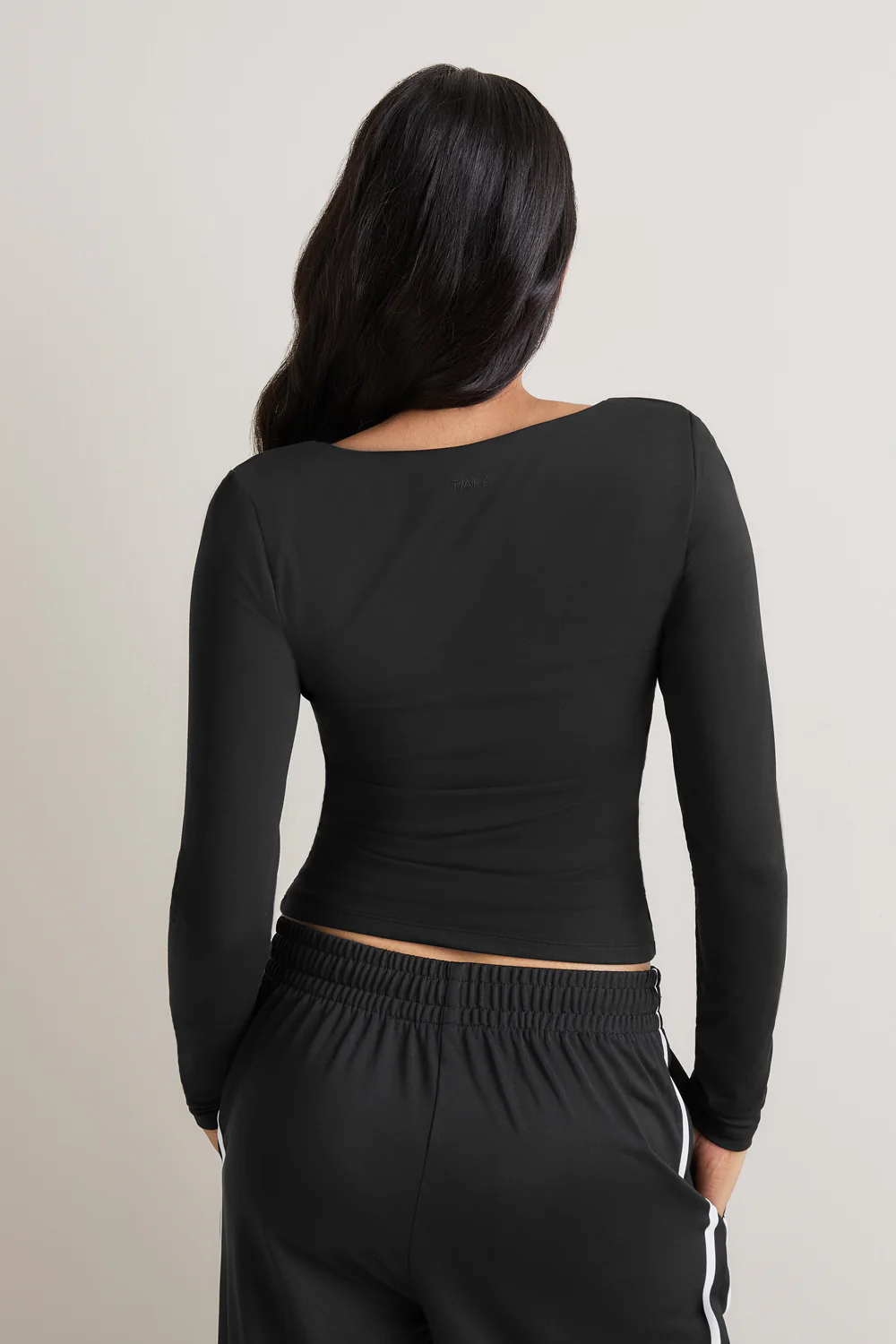 365 Square Neck Long Sleeve Top - Shadow Black - Image 4