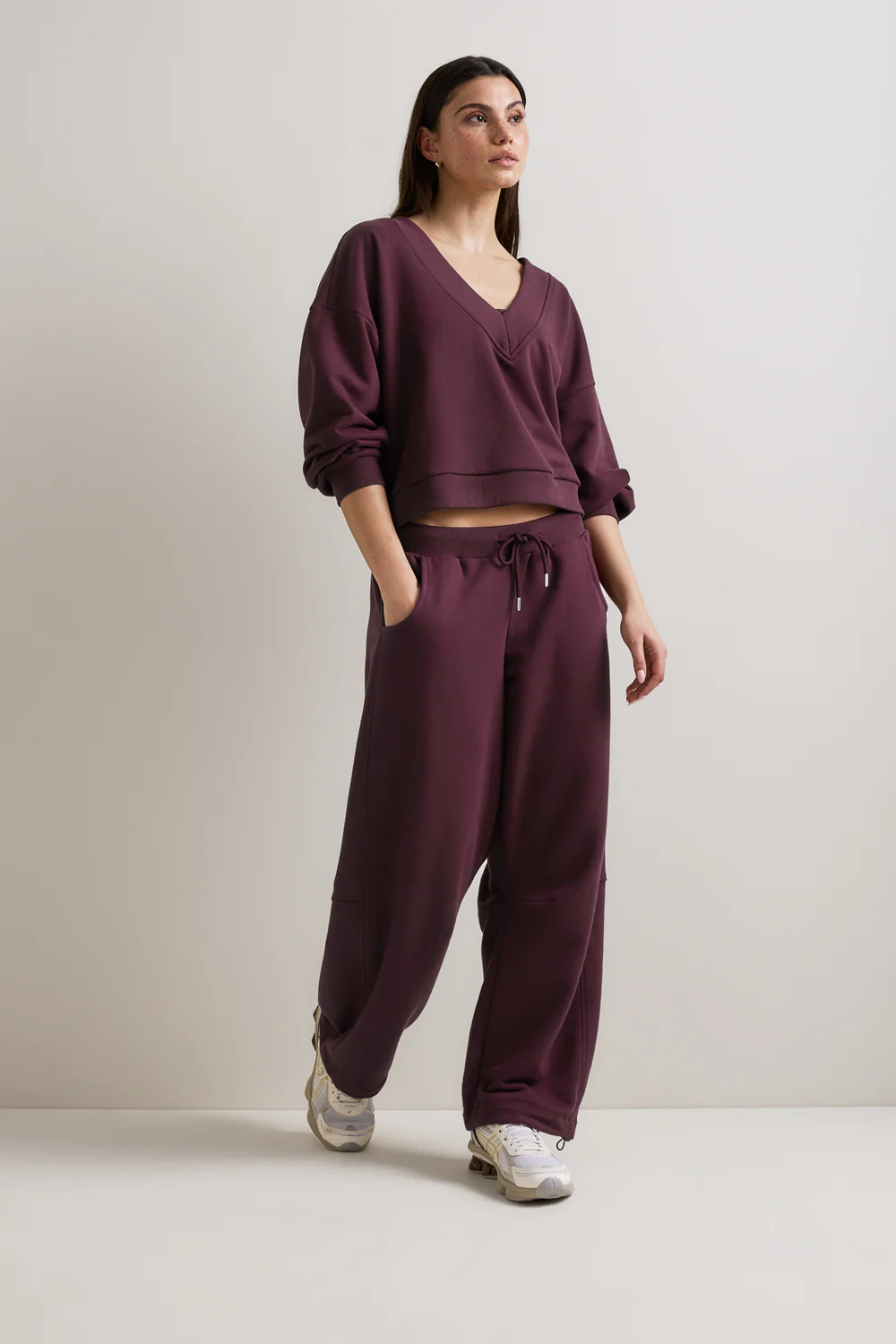 Barrel Leg Jogger - Fig - Image 4