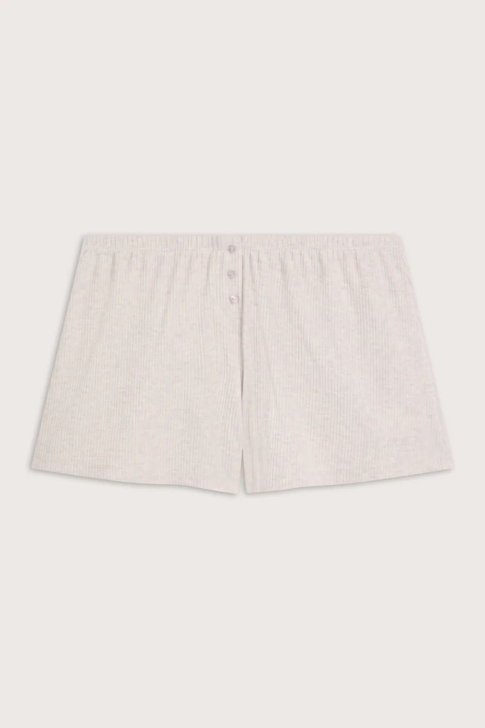 Button Pyjama Shorts - Oat Marl - Image 2