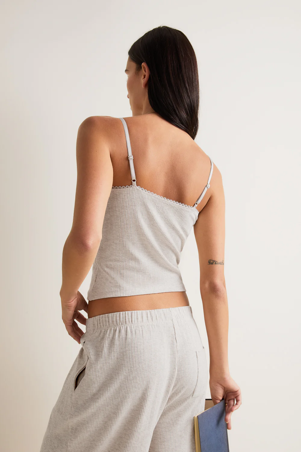 Cami Pyjama Vest - Oat Marl - Image 5