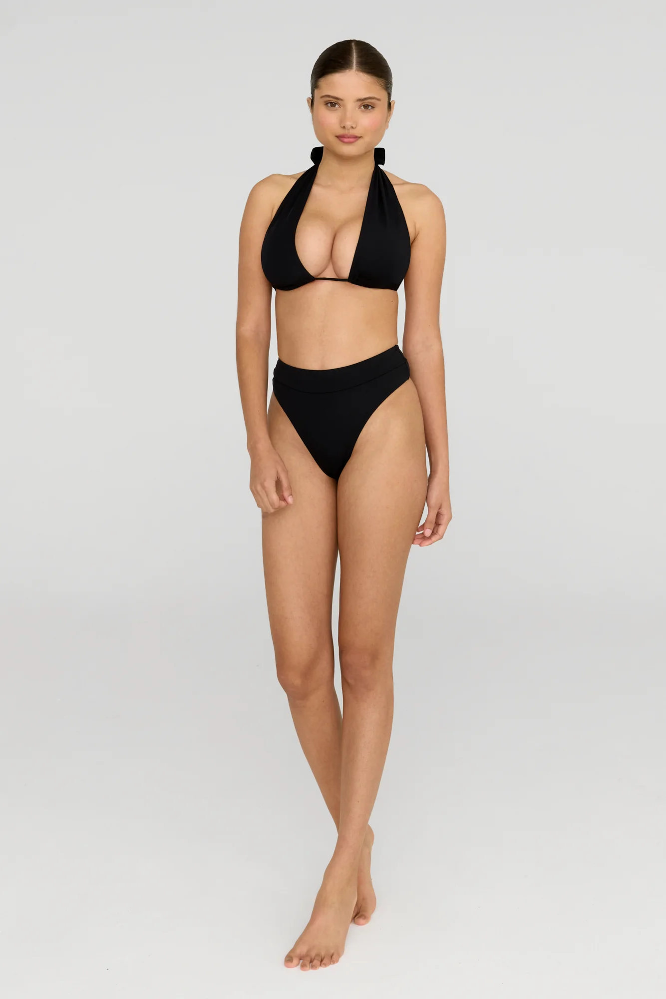 Celeste Multiway Halter Bikini Top - Shadow Black - Image 5