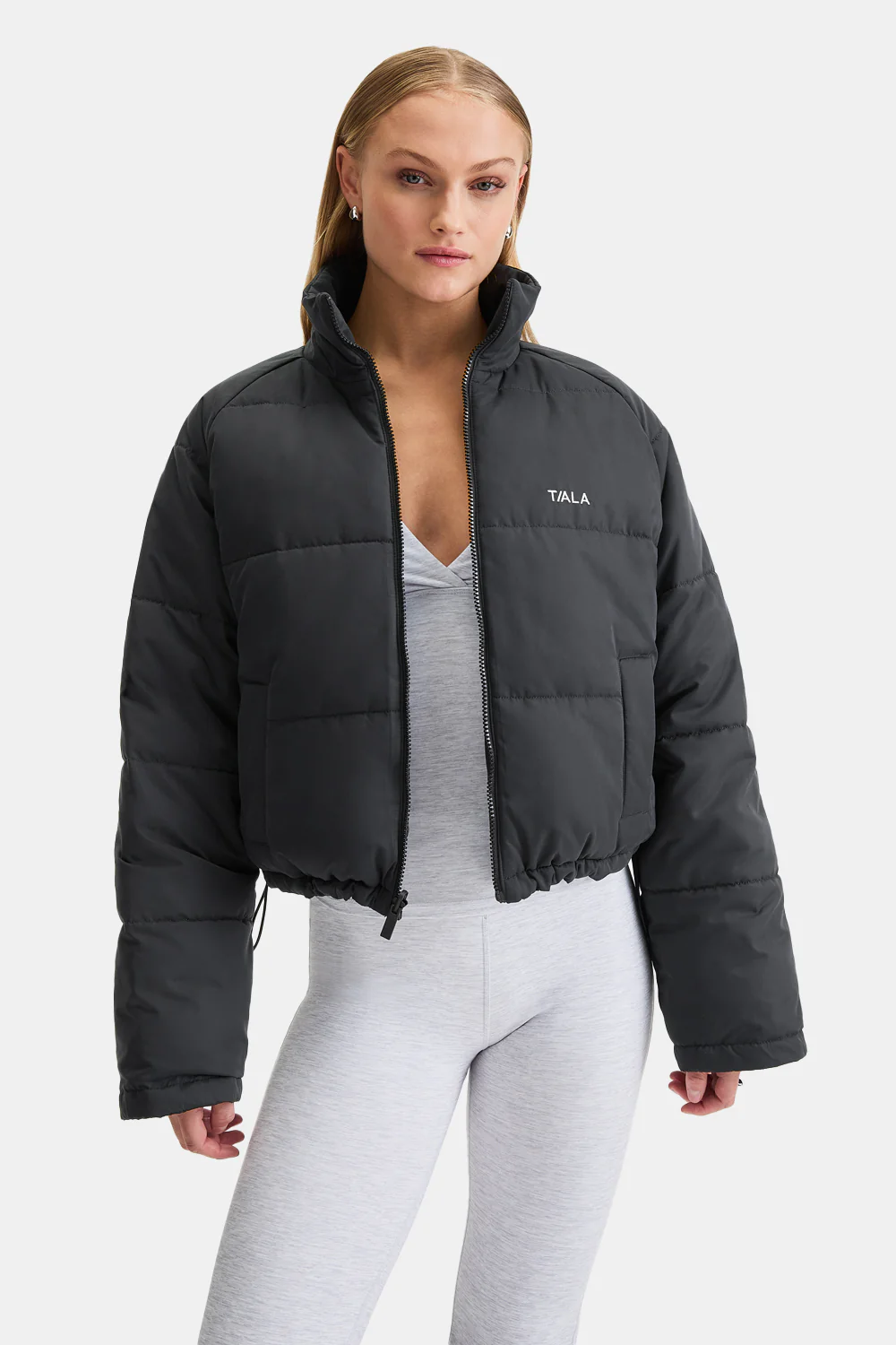 Cocoon T Logo Reversible Puffer Jacket - Black