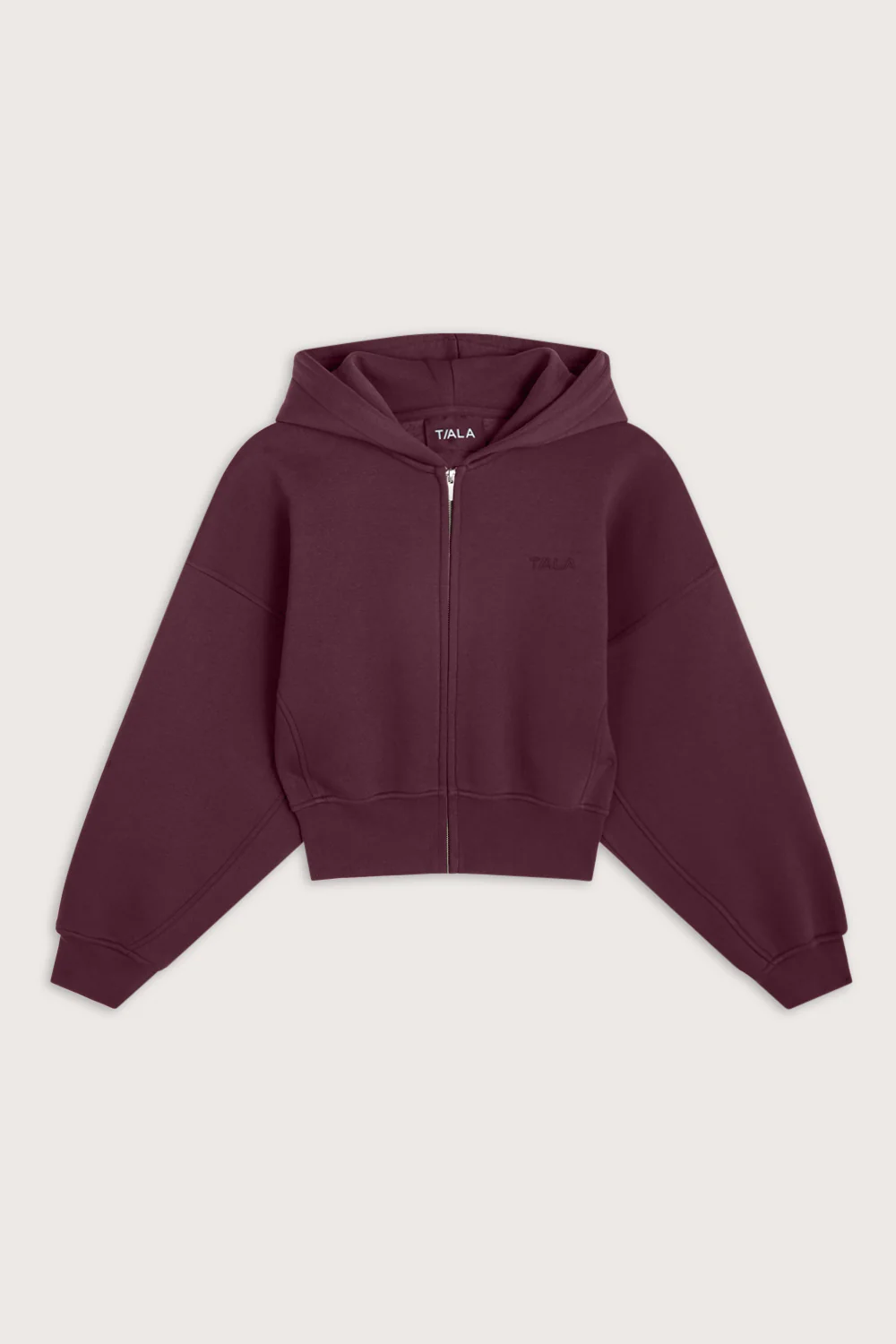 Cocoon Zip Through Hoodie - Fig - Image 2