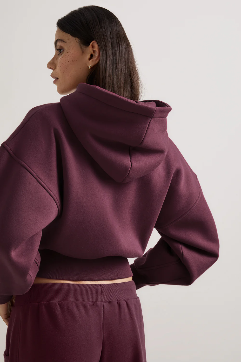 Cocoon Zip Through Hoodie - Fig - Image 4
