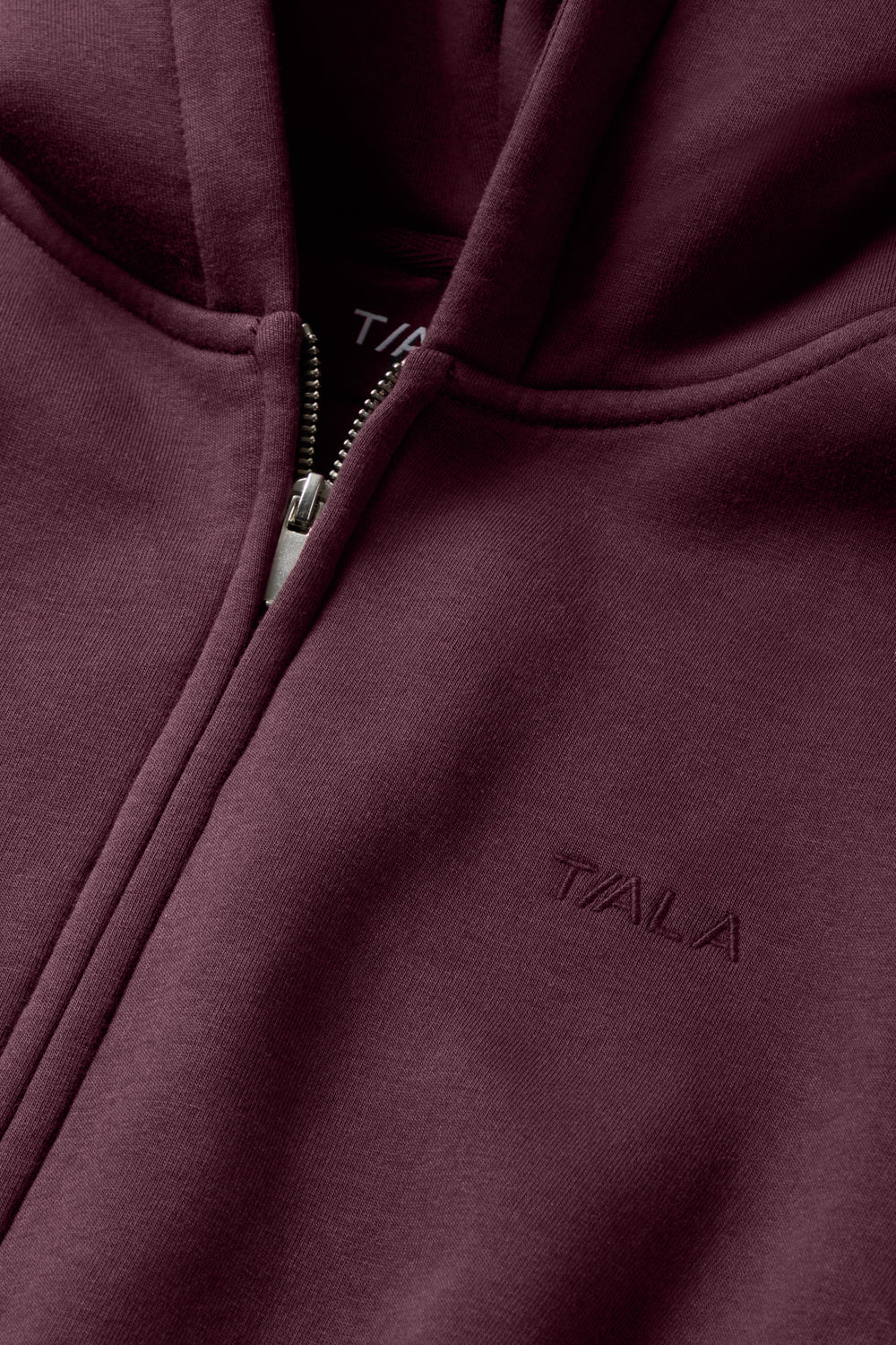 Cocoon Zip Through Hoodie - Fig - Image 6