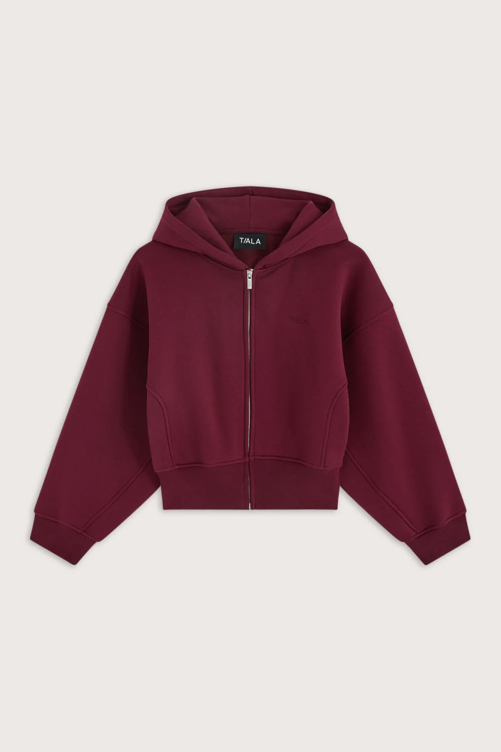 Cocoon Zip Through Hoodie - Port Red - Image 2