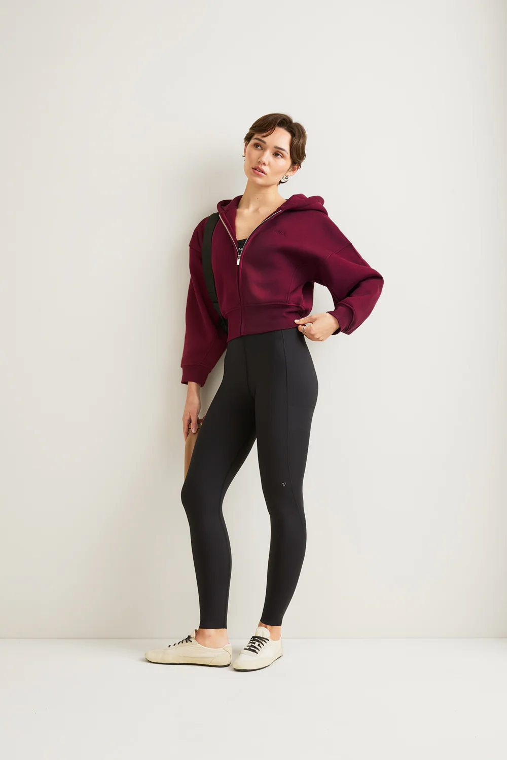 Cocoon Zip Through Hoodie - Port Red - Image 3