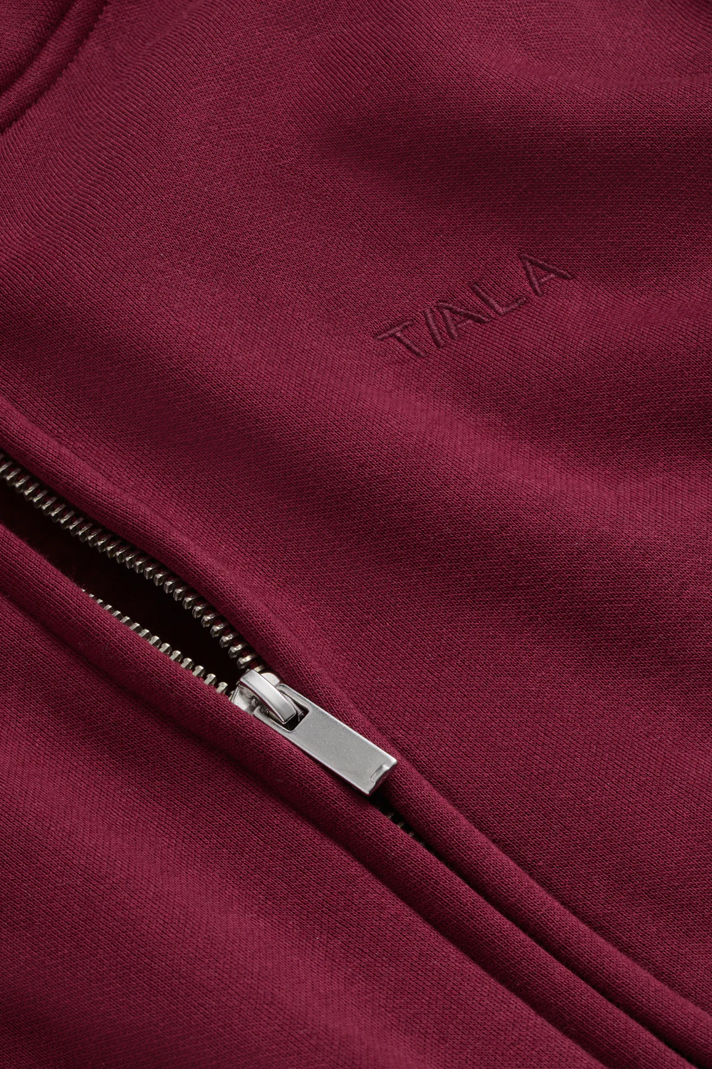 Cocoon Zip Through Hoodie - Port Red - Image 6