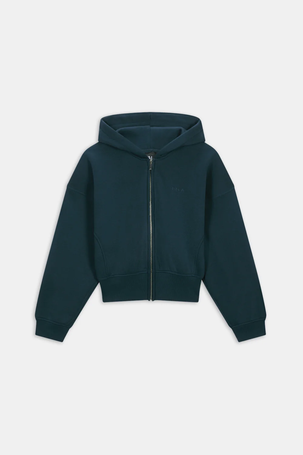 Cocoon Zip Through Hoodie - Teal - Image 2