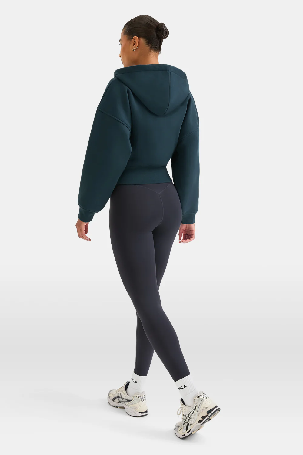 Cocoon Zip Through Hoodie - Teal - Image 4