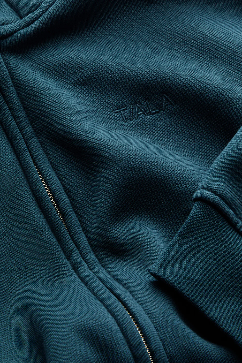 Cocoon Zip Through Hoodie - Teal - Image 6