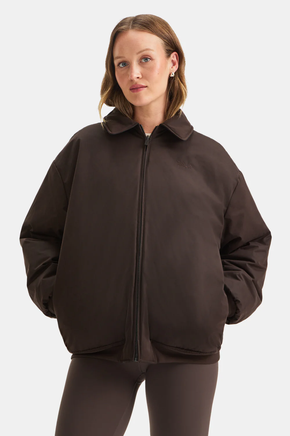 Collared Reversible Bomber Jacket - Americano / Black