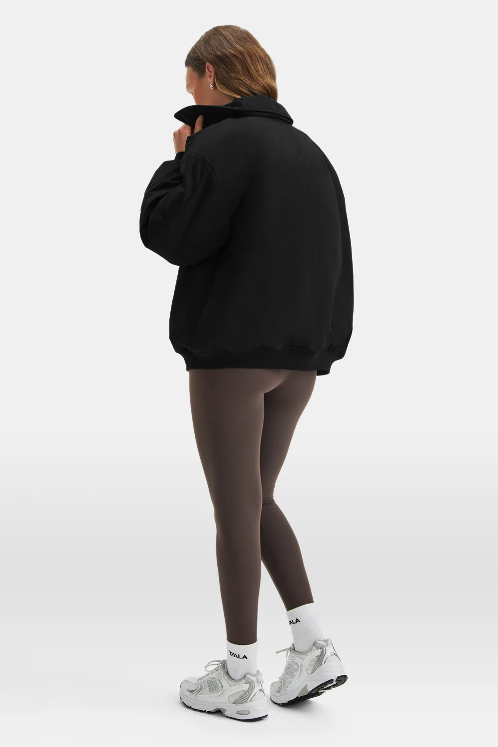 Collared Reversible Bomber Jacket - Americano / Black - Image 4