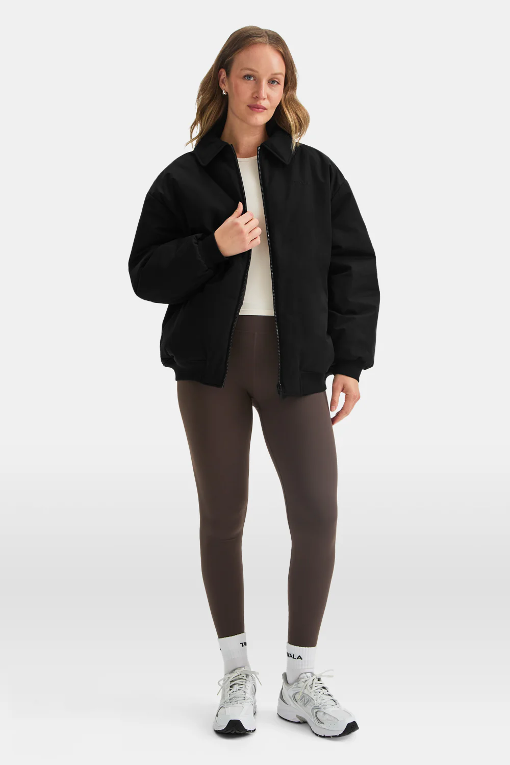 Collared Reversible Bomber Jacket - Americano / Black - Image 5