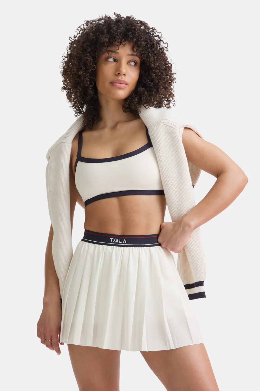 DayFlex Logo Pleated Skort - Ivory - Image 3