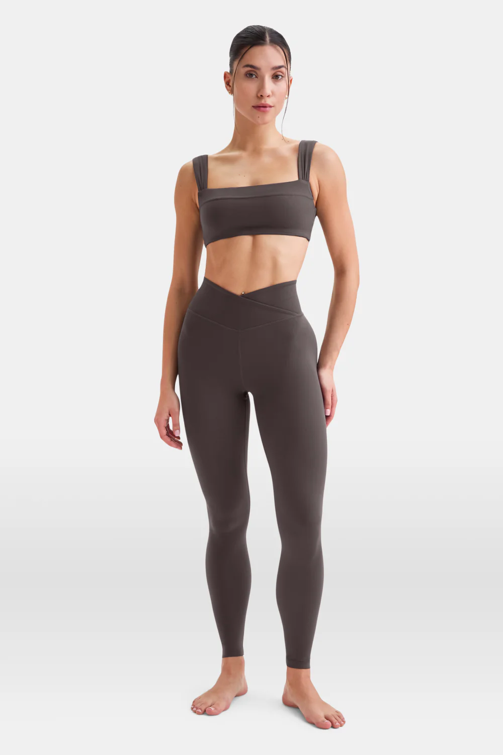 DayFlex Ruched Bandeau Sports Bra - Cool Espresso - Image 3