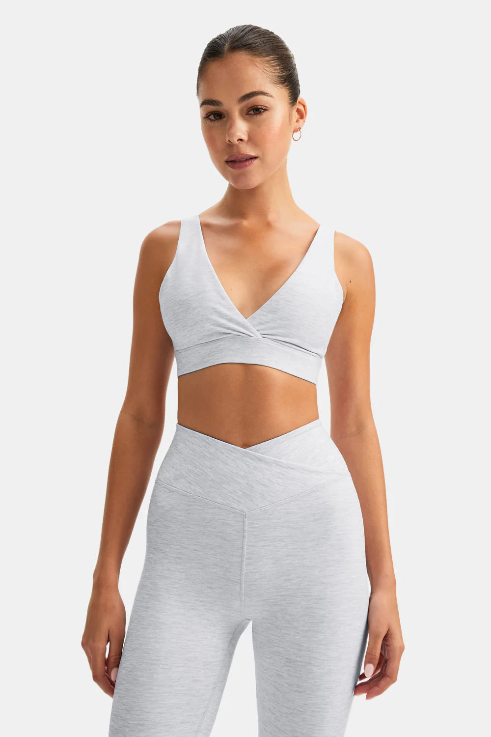 DayFlex V Neck Sports Bra - Grey Marl - Image 7