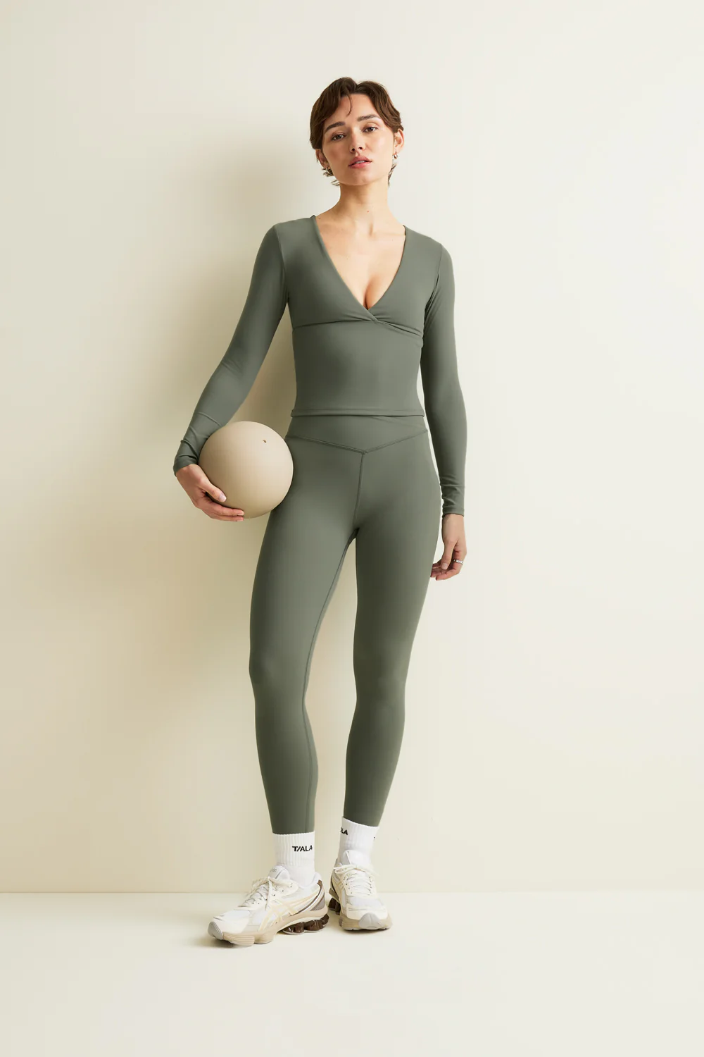 DayFlex V Neck Top - Light Moss - Image 3