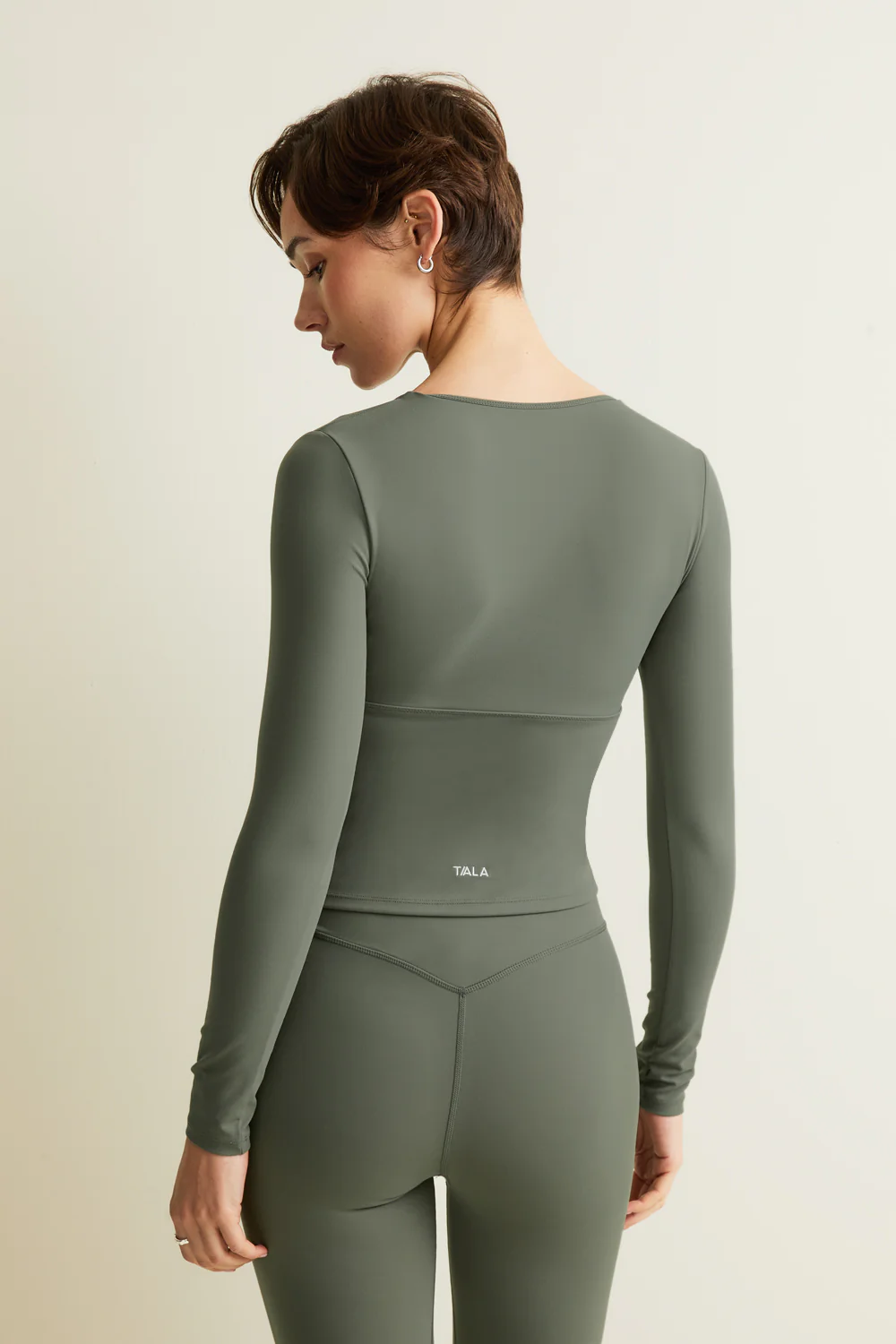 DayFlex V Neck Top - Light Moss - Image 4