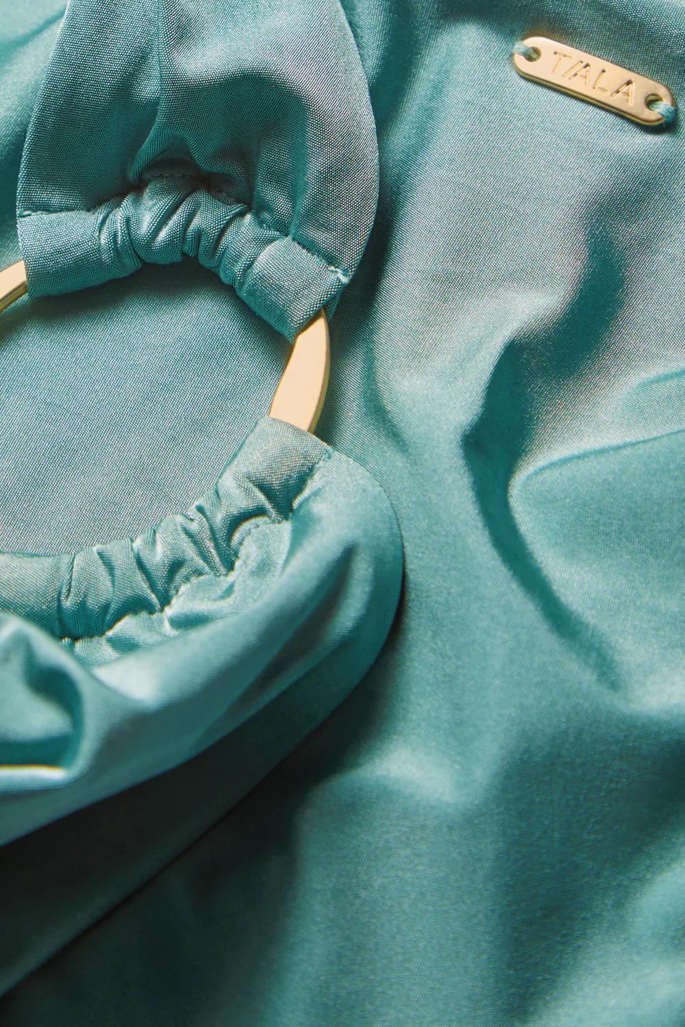 Asymmetric Gold Ring Bikini Bottom - Teal - Image 6