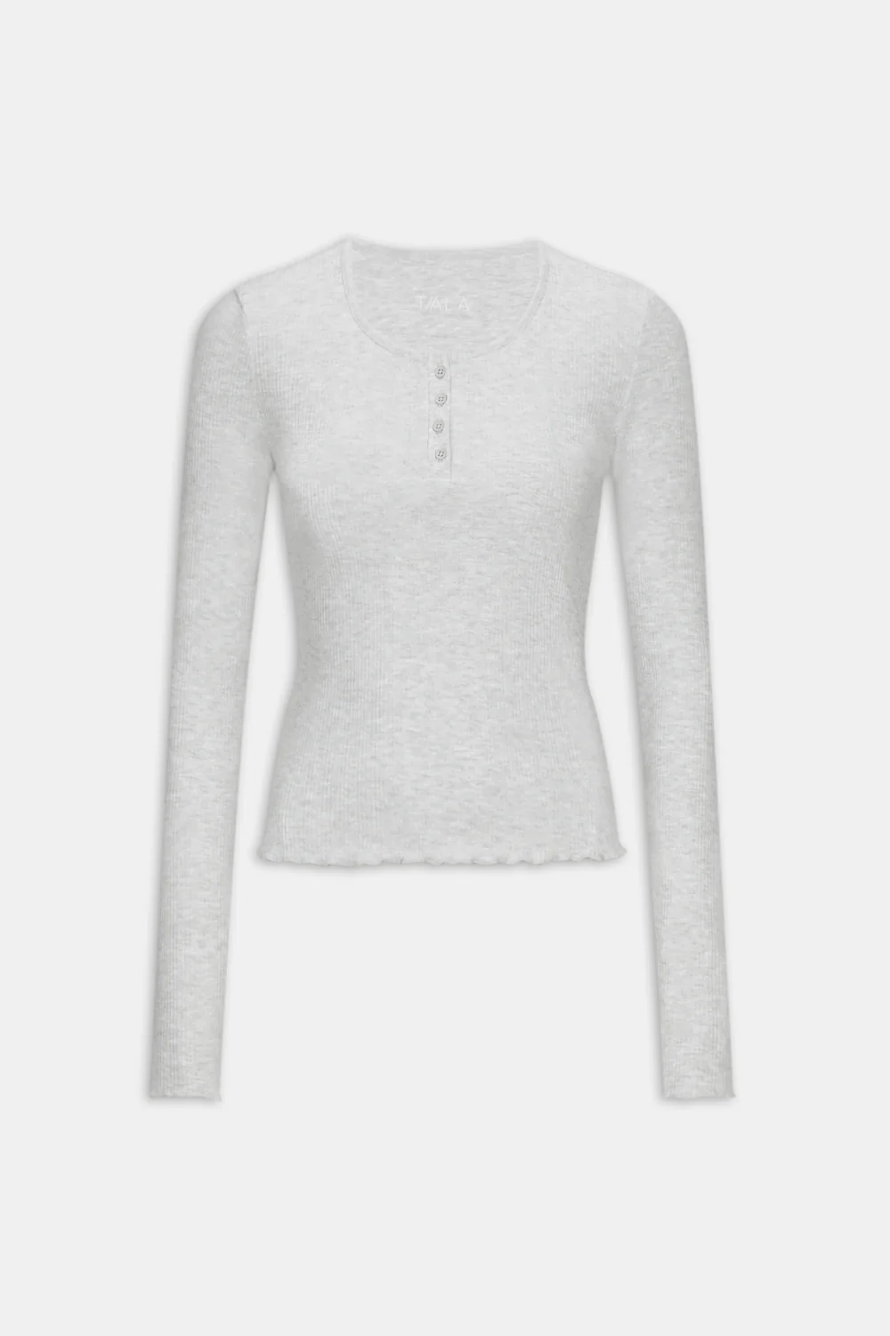 Henley Pyjama Top - Grey Marl - Image 2