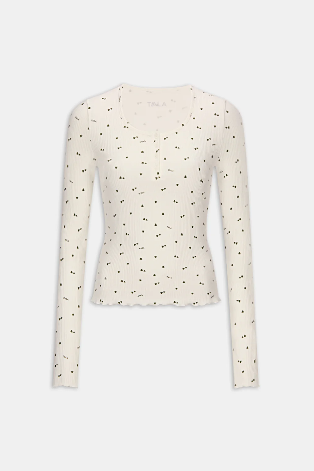 Henley Pyjama Top - Ivory Forest Print - Image 2