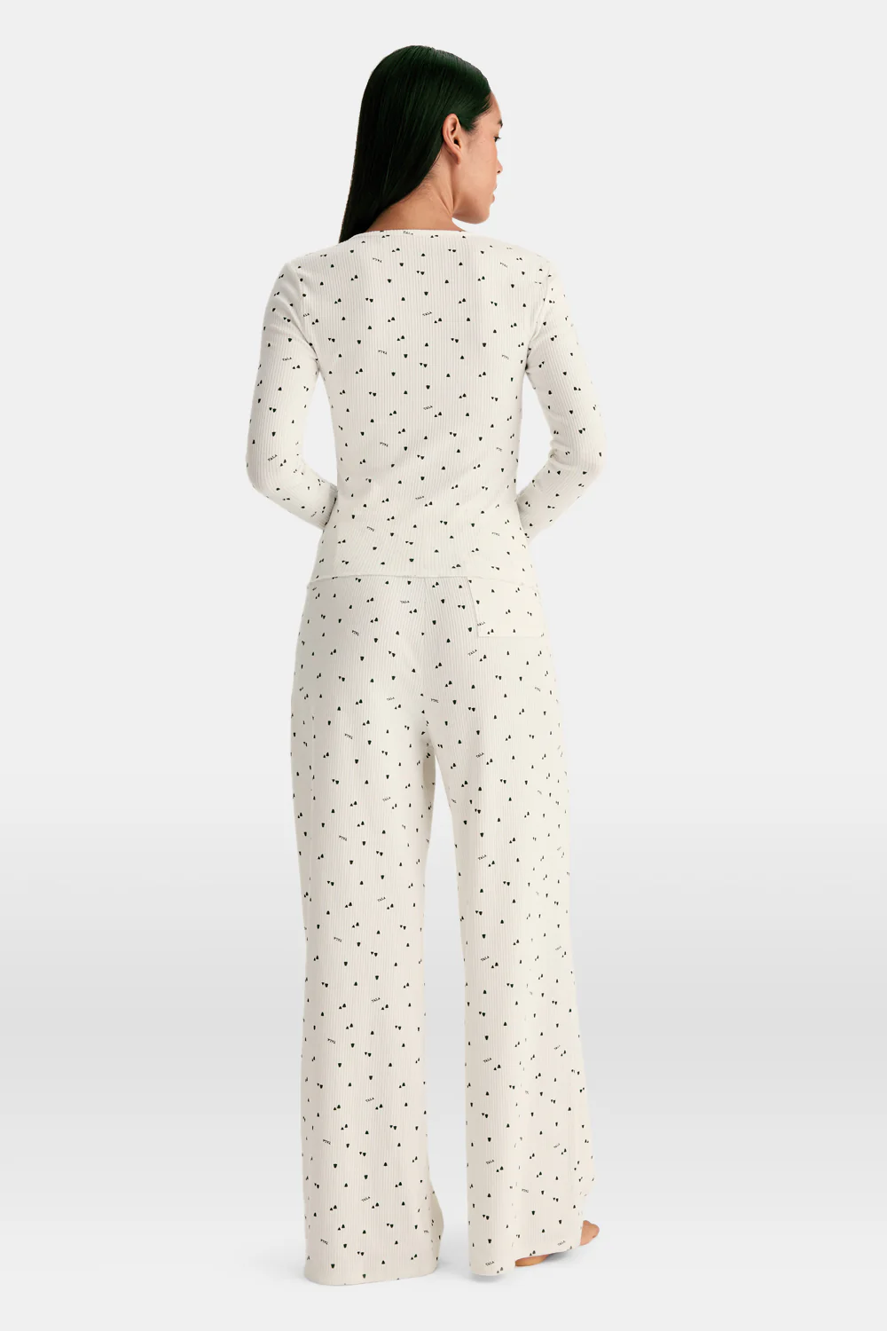 Henley Pyjama Top - Ivory Forest Print - Image 5