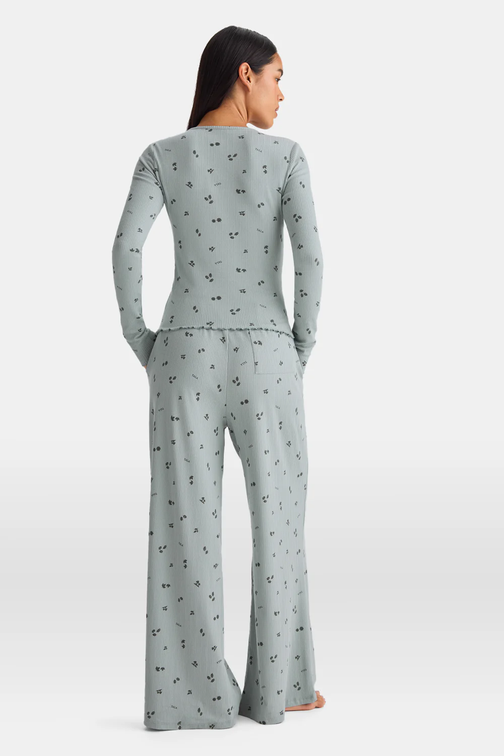 Henley Pyjama Top - Sage Woodland Print - Image 4