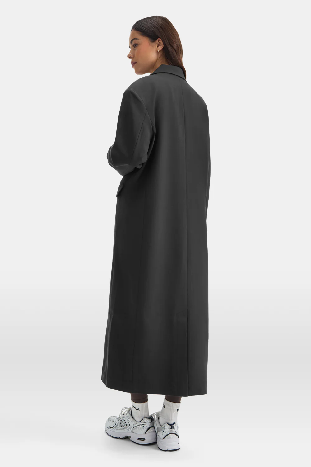 Longline Blazer Coat - Black - Image 4