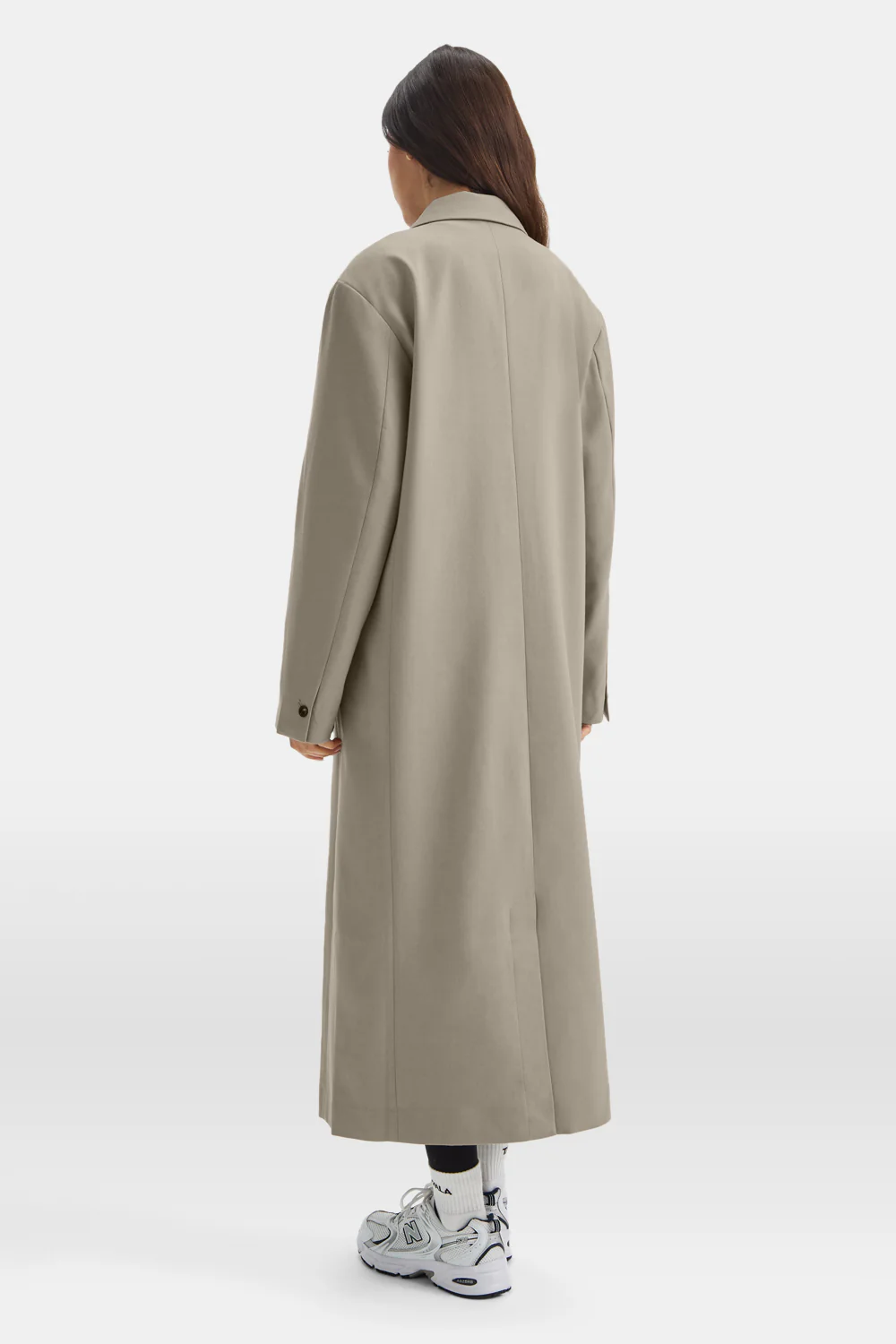 Longline Blazer Coat - Soft Khaki - Image 4