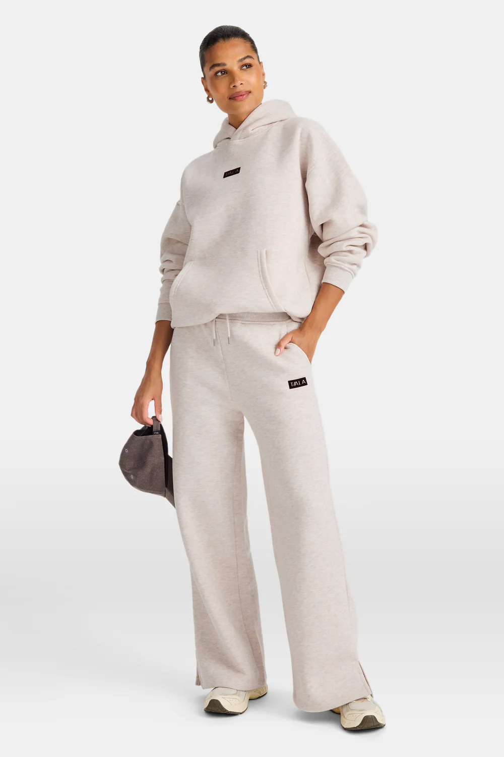 Outdoors Graphic Oversized Hoodie - Oat Marl - Image 3