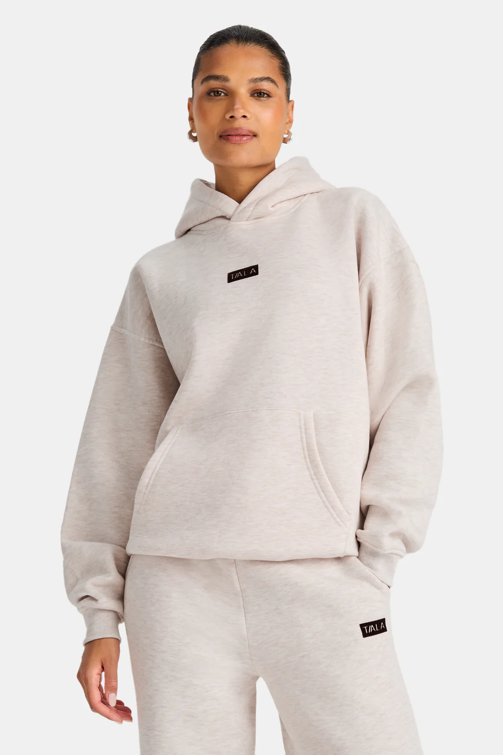 Outdoors Graphic Oversized Hoodie - Oat Marl - Image 5