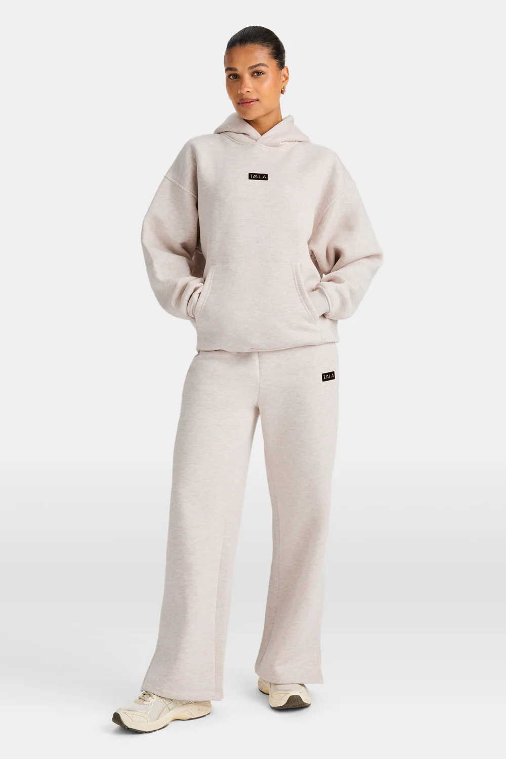 Outdoors Graphic Oversized Hoodie - Oat Marl - Image 7