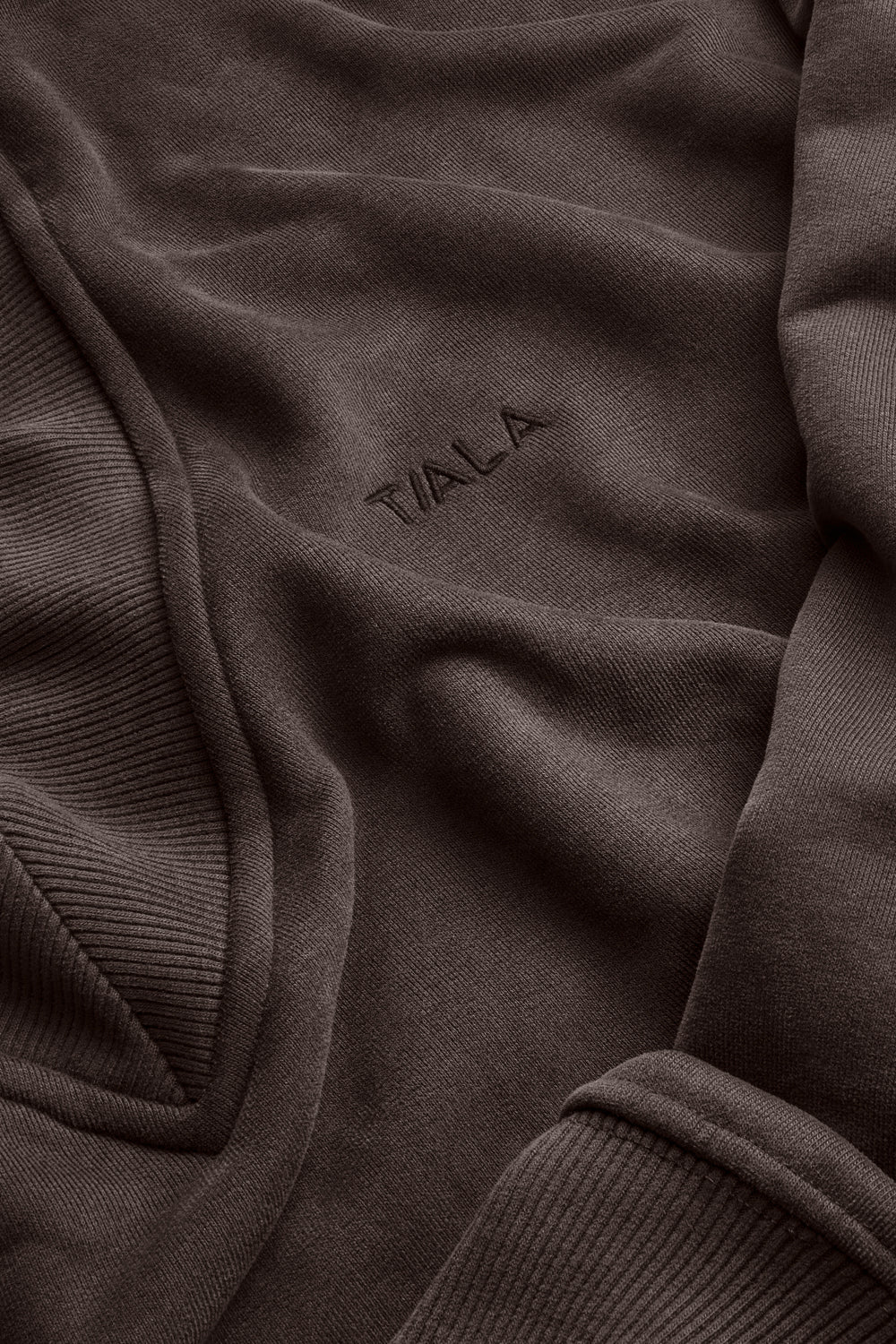 Oversized V Neck Sweatshirt - Mocha Brown - Image 7