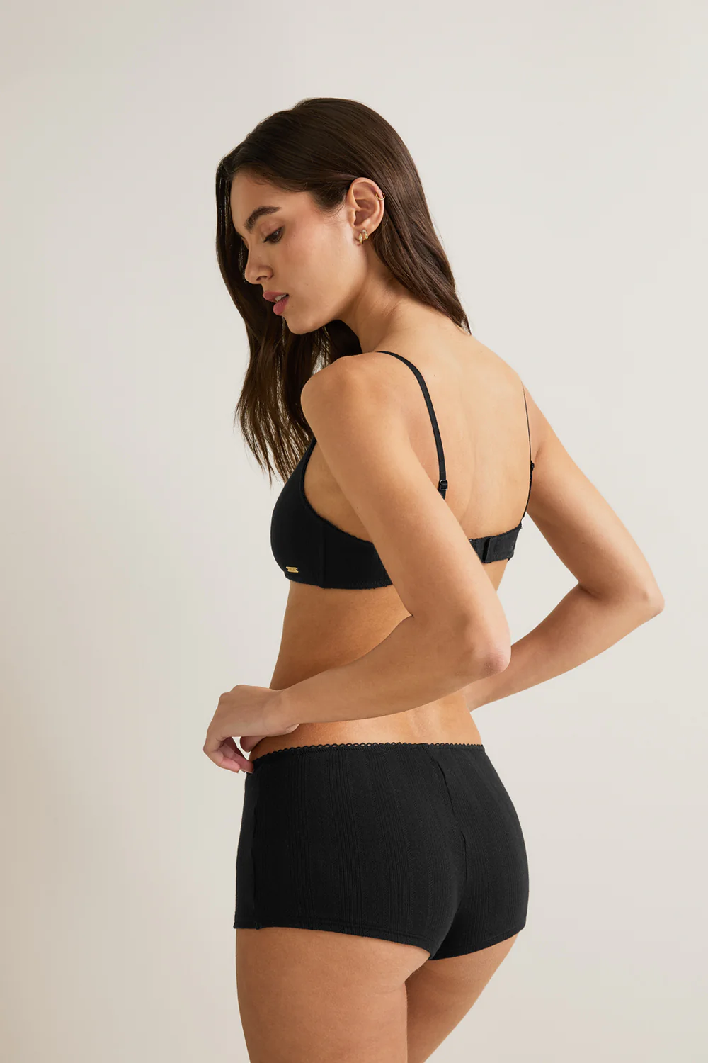 Pointelle Boxer Brief - Black - Image 5