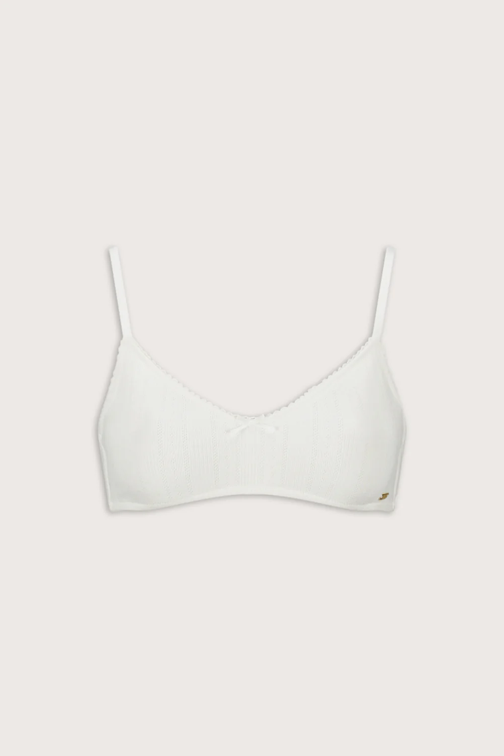 Pointelle Scoop Bra - Ivory - Image 2