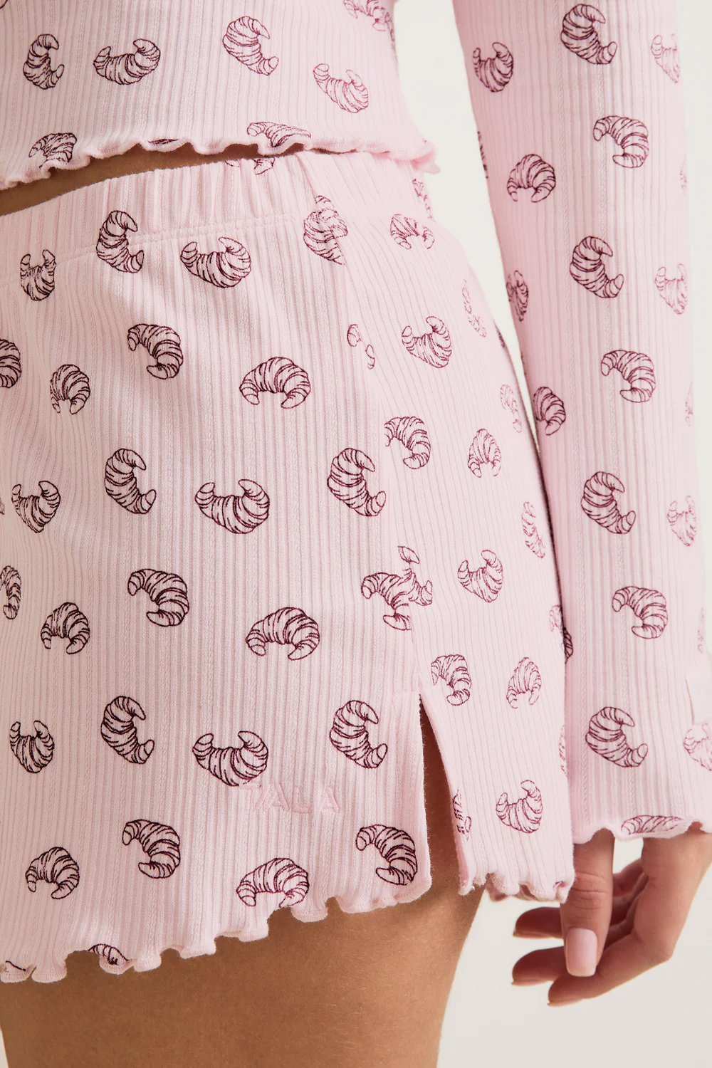 Pyjama Shorts - Pink Croissant - Image 4