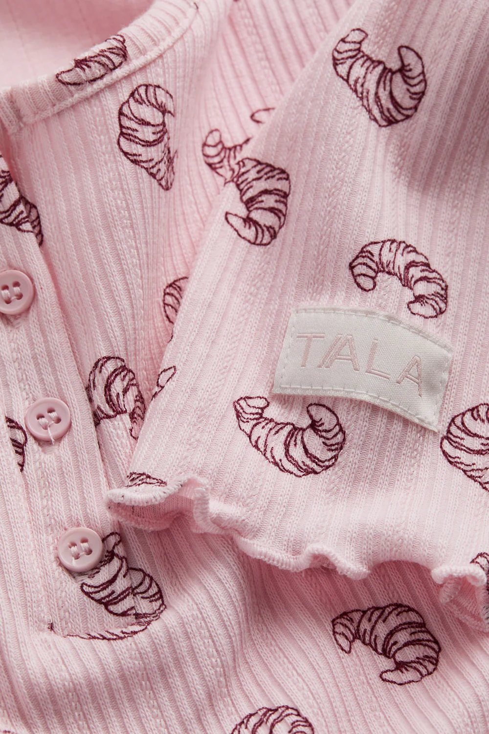 Pyjama Shorts - Pink Croissant - Image 6