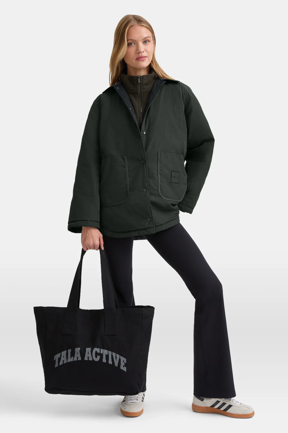 Quilted Reversible Barn Jacket - Dark Moss / Black - Image 4