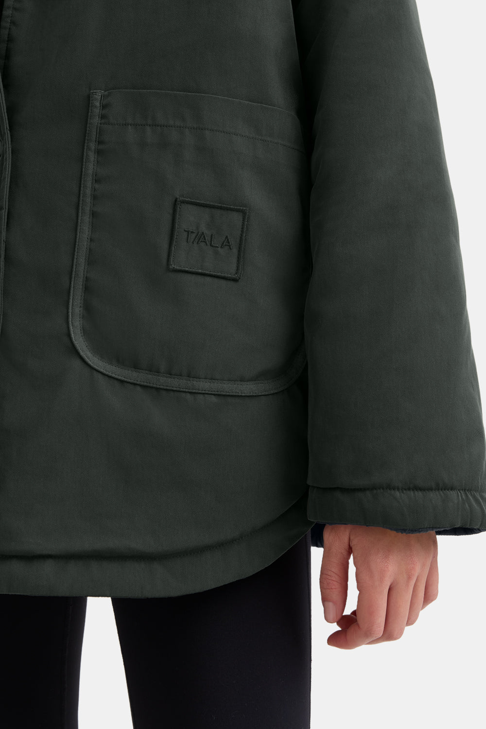 Quilted Reversible Barn Jacket - Dark Moss / Black - Image 7