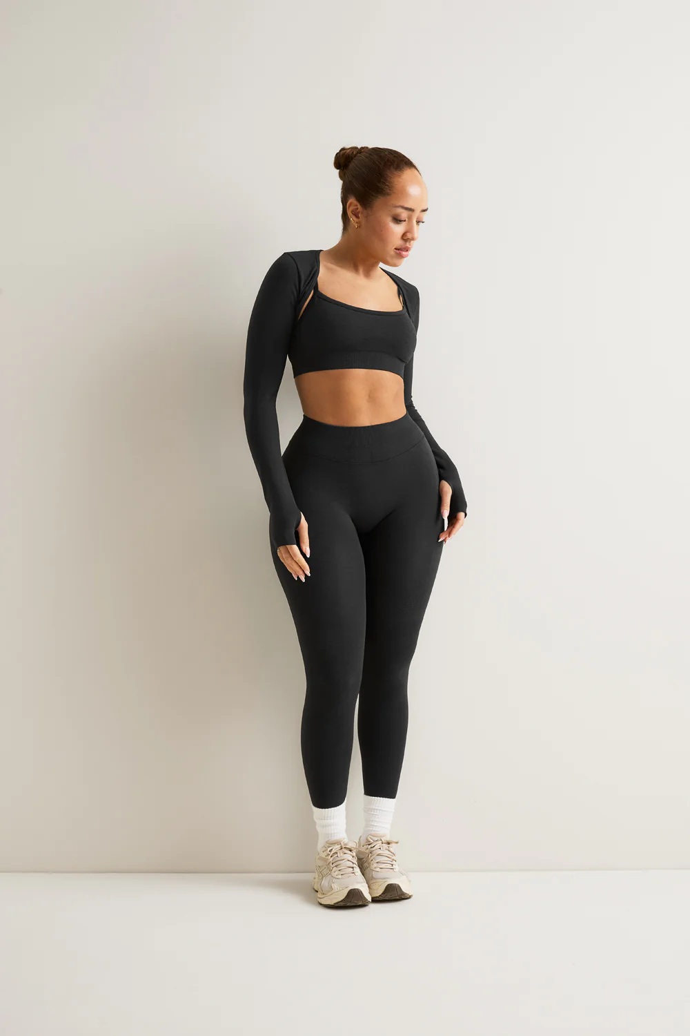Sculpt Seamless Active Shrug - Black Marl - Image 4