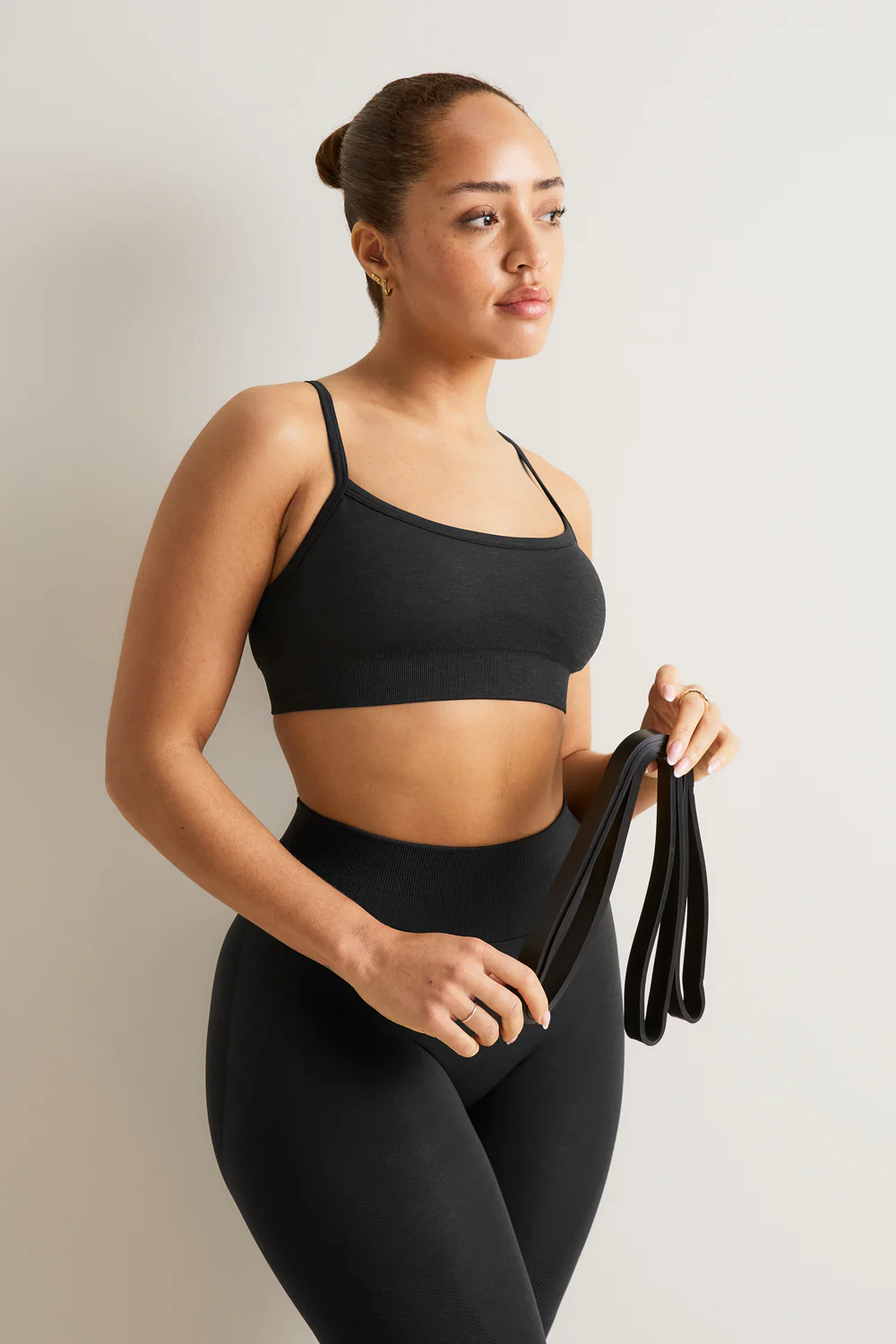 Sculpt Seamless Bandeau Sports Bra - Black Marl - Image 5