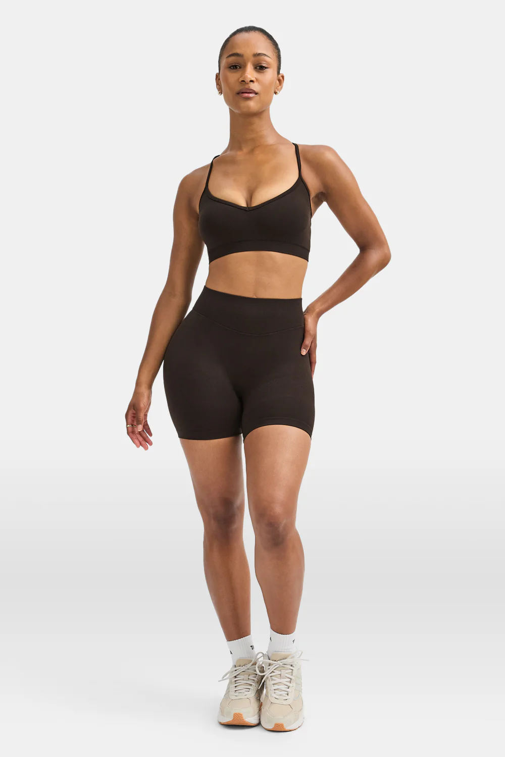 Sculpt Seamless Cross Back Sports Bra - Americano - Image 3