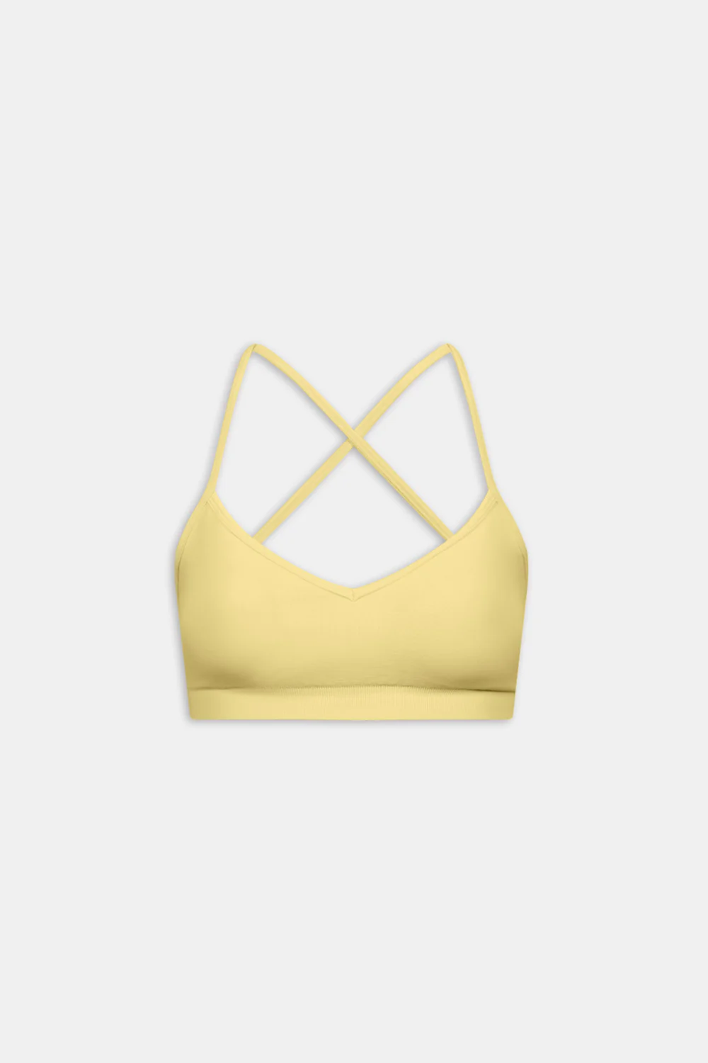 Sculpt Seamless Cross Back Sports Bra - Butter Yellow - Image 2