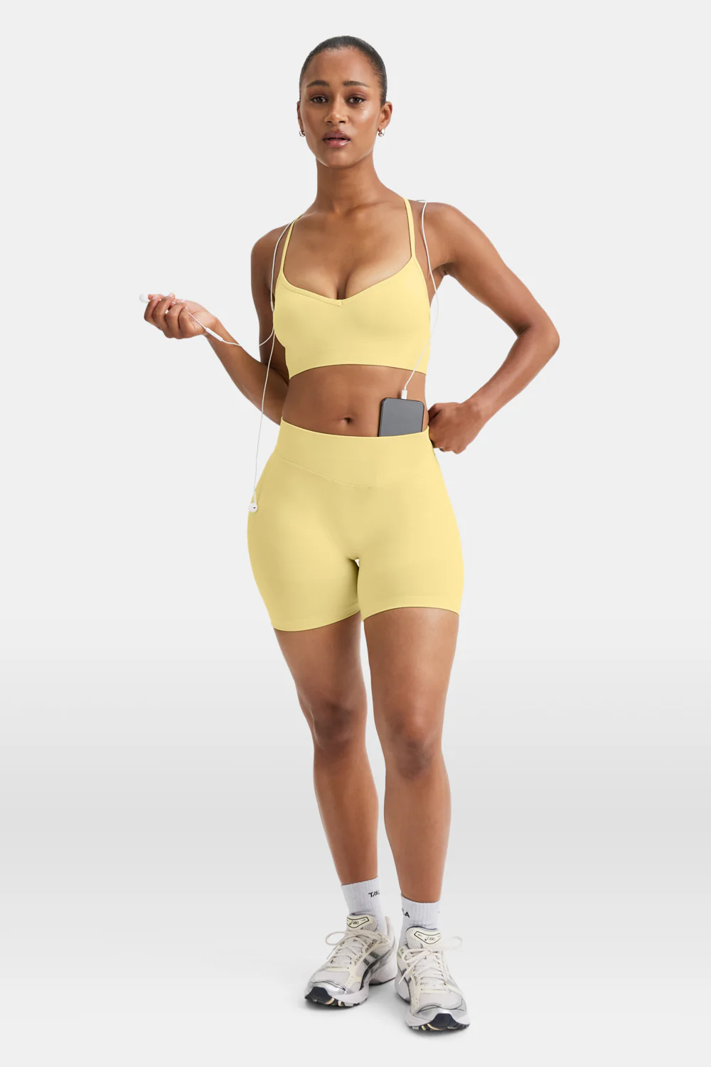 Sculpt Seamless Cross Back Sports Bra - Butter Yellow - Image 7