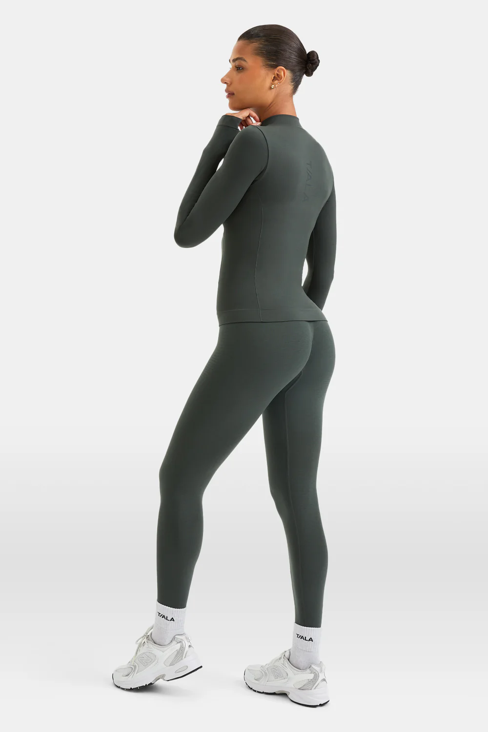 Sculpt Seamless Longline Jacket - Slate Green - Image 4