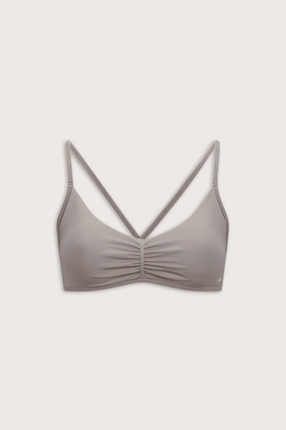Sculpt Seamless Ruched Cross Back Sports Bra - Pebble - Image 2