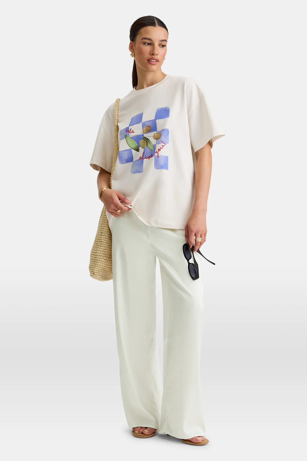 Silky Wide Leg Trouser - Diamond White - Image 6